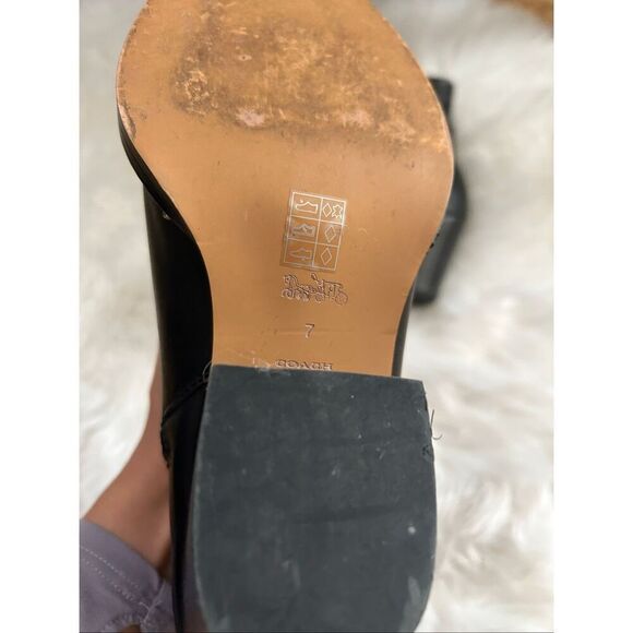 COACH Pell Studded Leather Booties Black Gold Studs Boots Size 7 - Picture 6 of 8